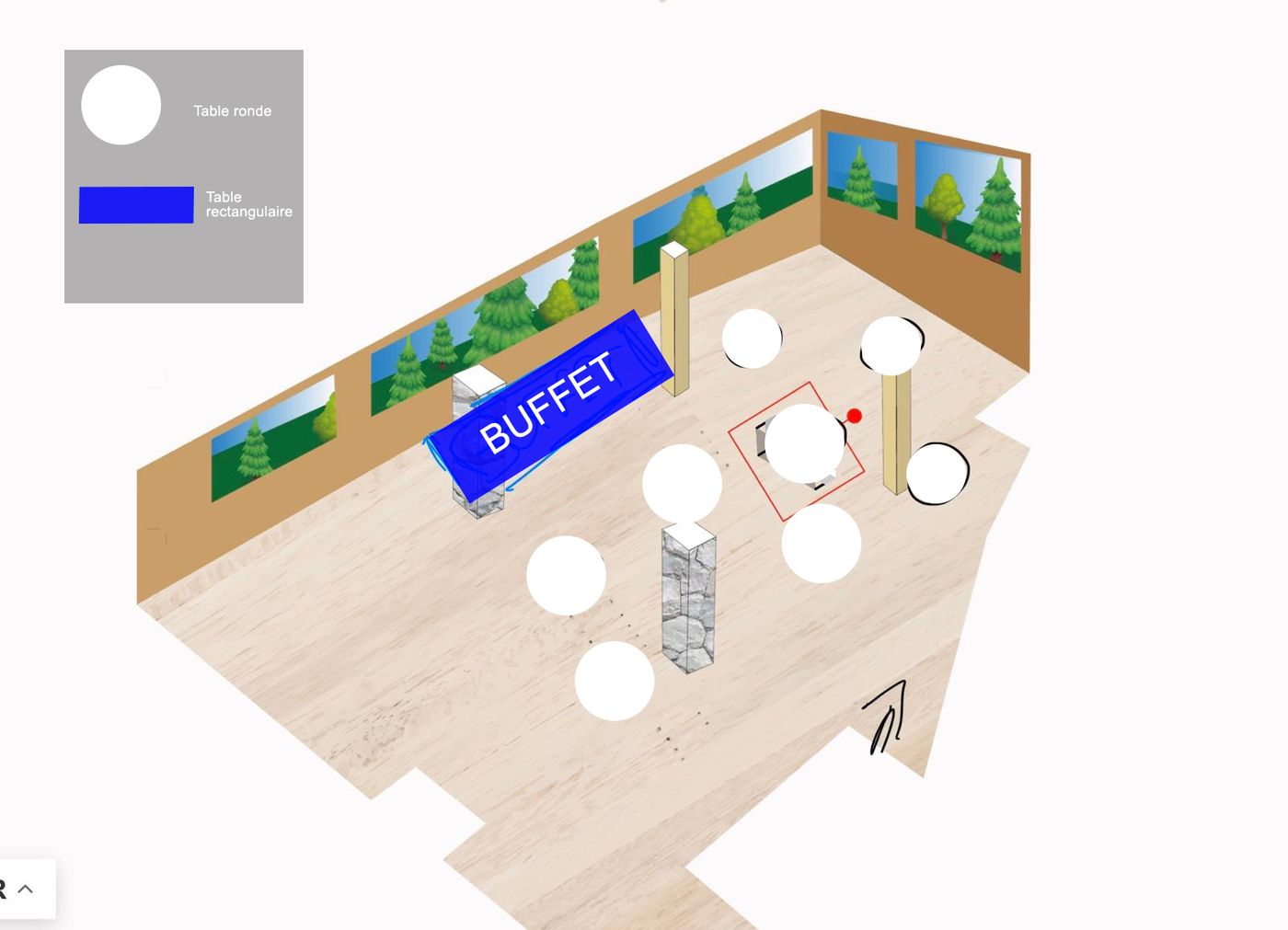 Plan d'installation du buffet brunch